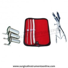 Hegar uterine dilator 3 pieces set,3-4, 7-8, 15-16, mathieu speculum, collin 3pcs